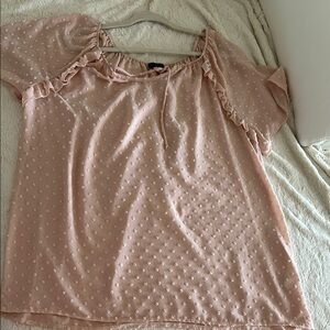 Pink Ruffle Sleeve Blouse